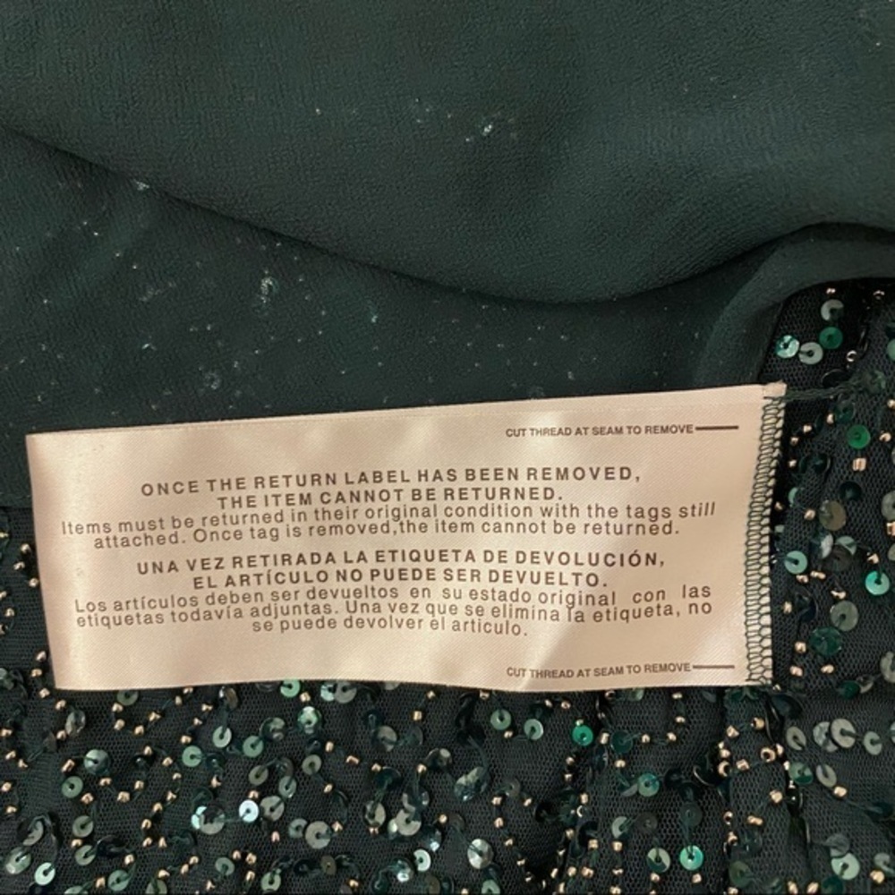 J Kara Asymmetrical-Overlay Embellished Dress in Hunter Green - Picture 11 of 11
